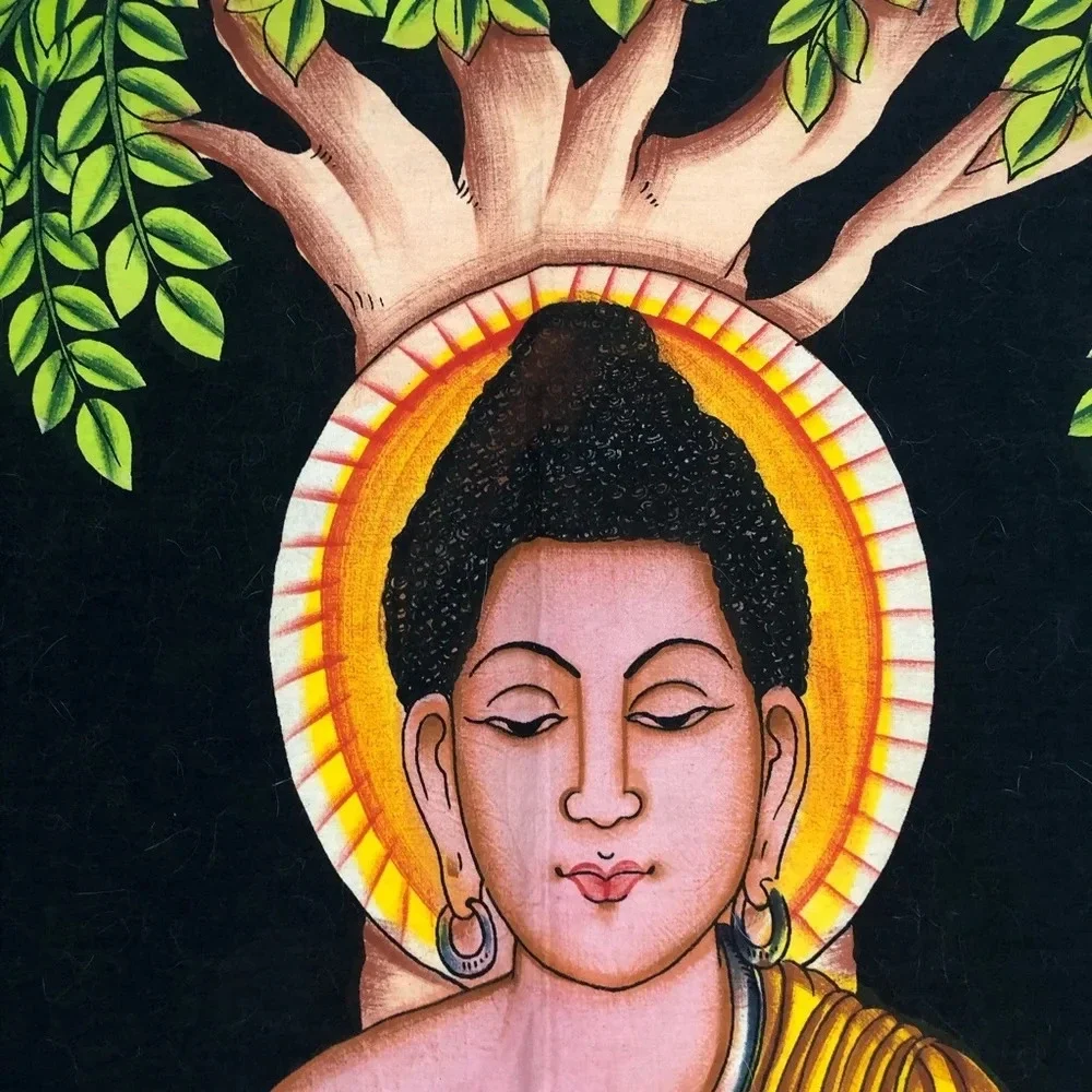 Tapestry Buddha Yoga raw edge 33 x 45 zen wall hanging